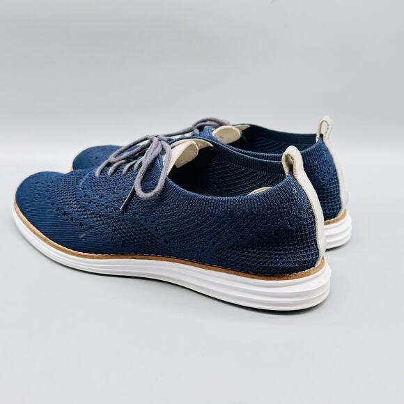 Cole Haan Shoes Womens 9.5 Blue Stitchlite Knit Wingtip Oxford Grand OS Sneakers - Picture 6 of 13